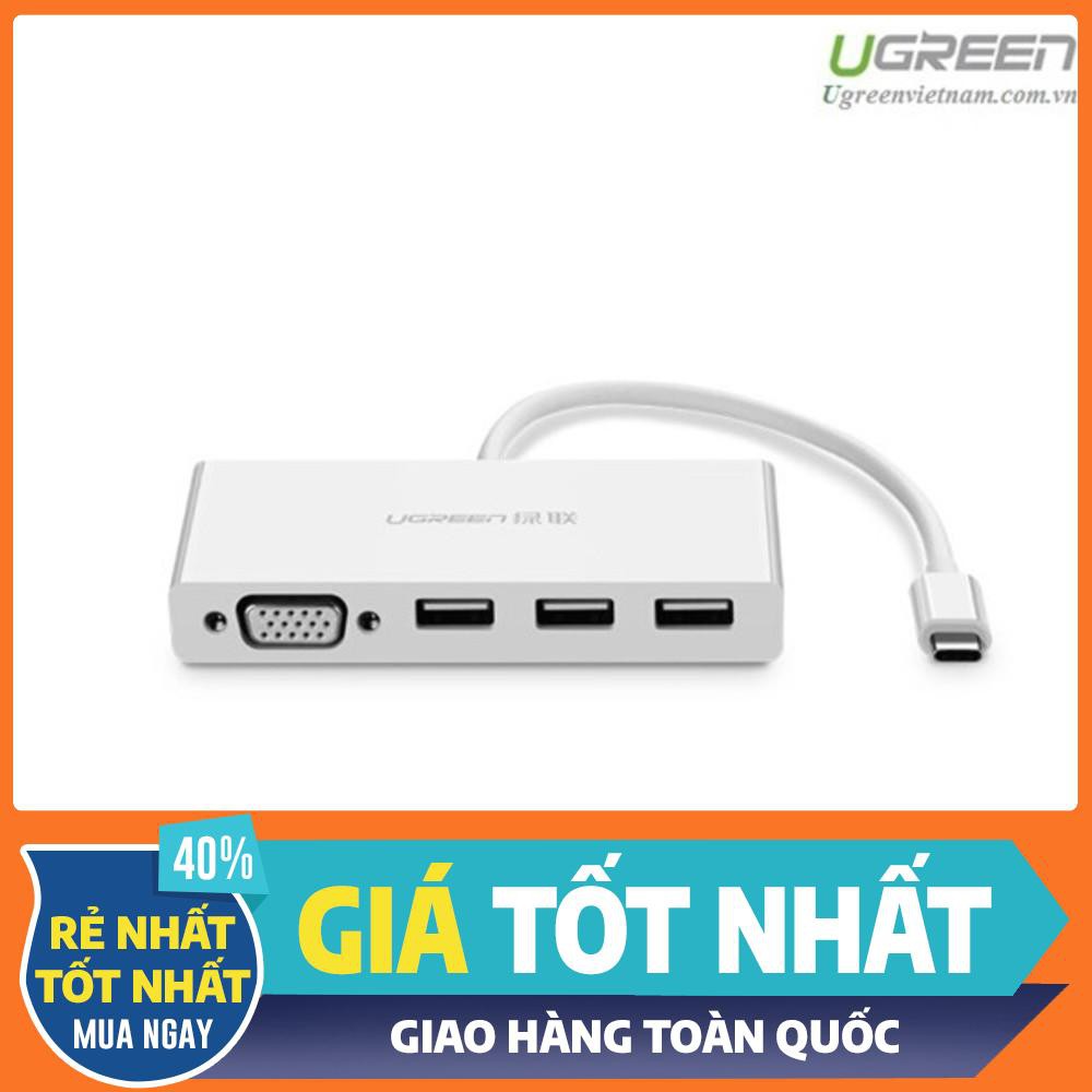 Cáp chuyển đổi USB Type-C sang HUB 3.0 & VGA Ugreen 40375 chính hãng