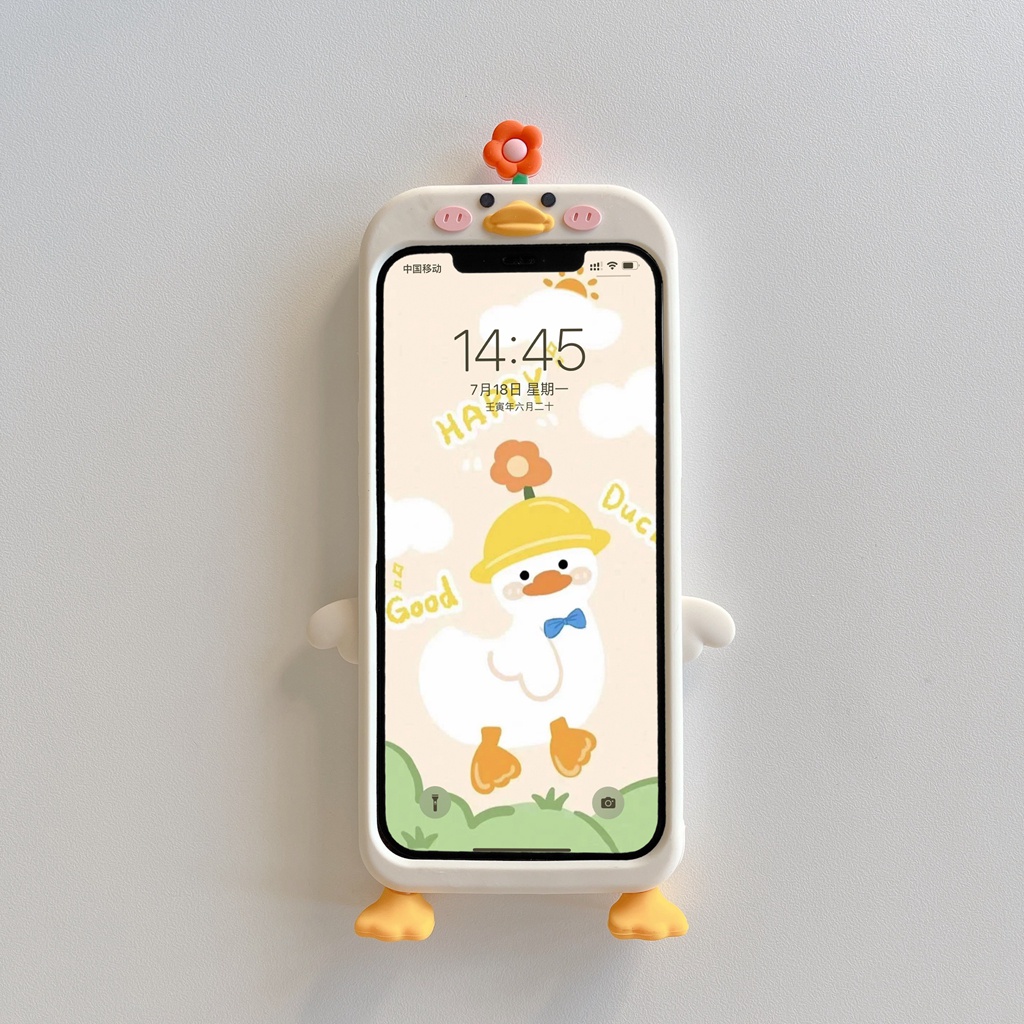 Ốp Điện Thoại Hình Vịt Và Hoa Dễ Thương Cho Iphone 13 13pro Max11 Pro Max Xs Max X 12 Pro Max