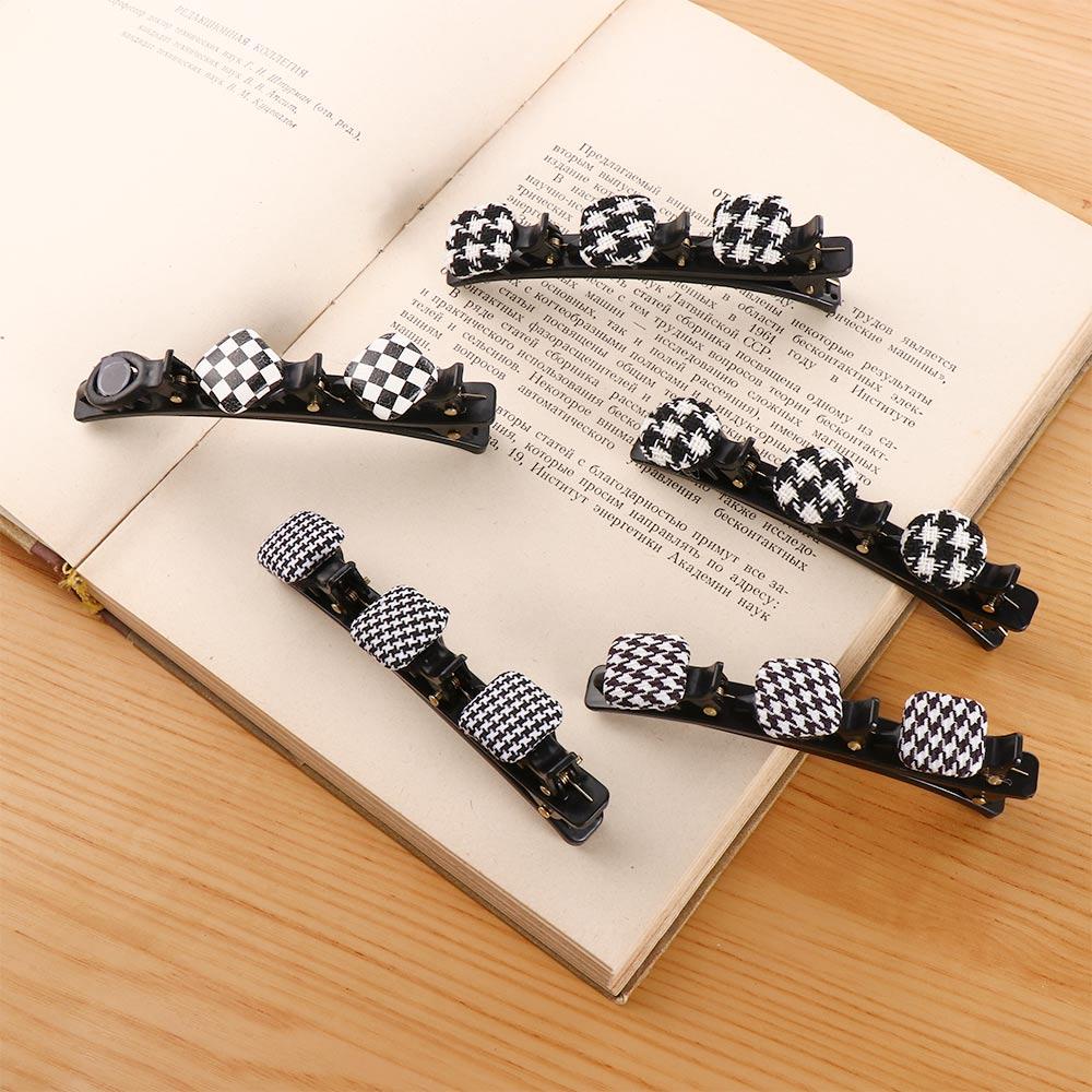 Kẹp Tóc Vải Họa Tiết Sọc Caro Kiểu Công Chúa Thời Trang Cho Nữ