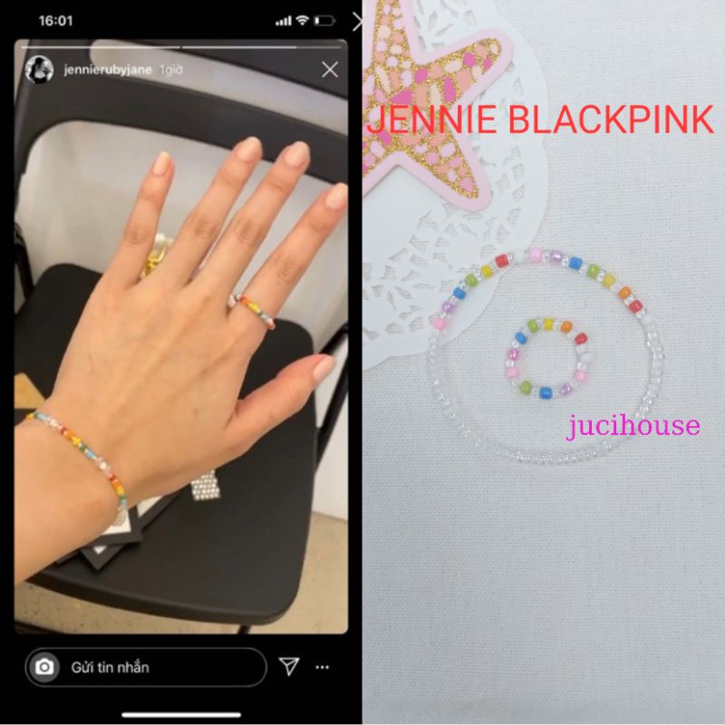 Vòng tay hạt cườm Jennie BlackPink handmade #jucihouse