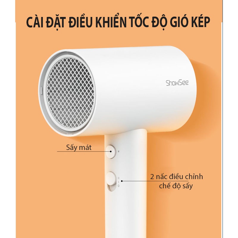 Máy sấy tóc bổ sung ion âm Xiaomi Youpin SHOWSEE A1-W A2-W  A5-R A5-G 1800W cao cấp Chống Xù Rối Khô Tóc - Mixiao Haochi