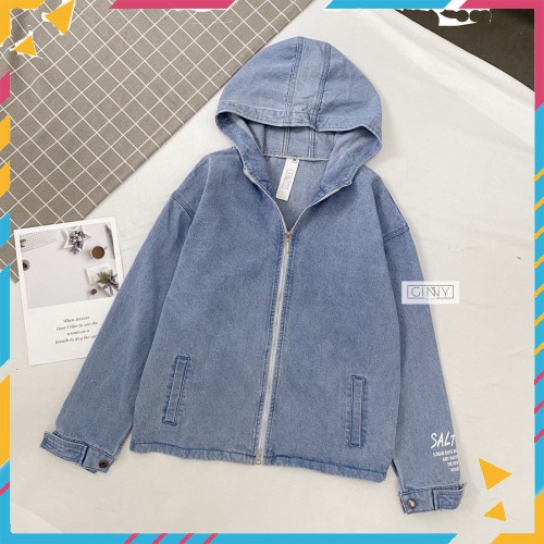 ▨Áo Khoác Chống Nắng Jean TK Unisex Nam Nữ | Form Bigsize Thoải Mái Chất Dày Dặn Có Nón Rộng Khoá Kéo