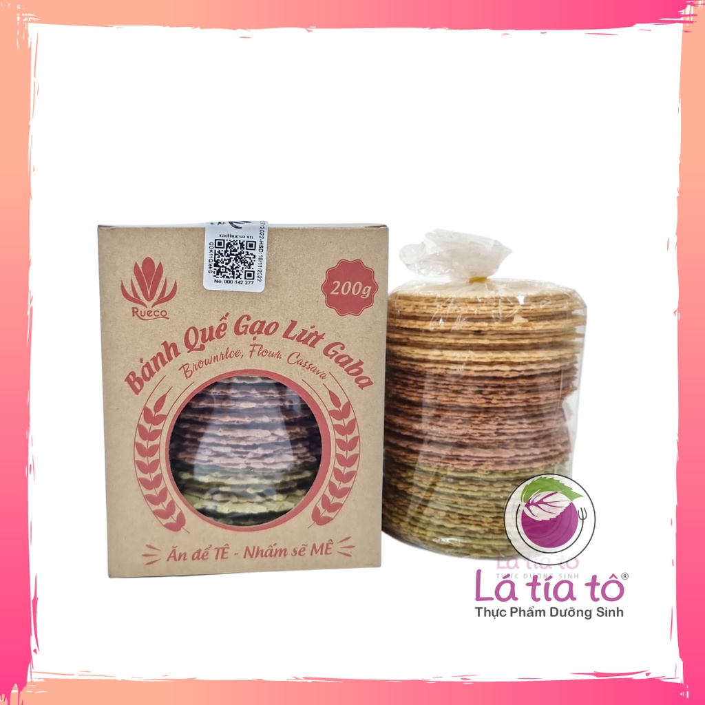 BÁNH QUẾ GẠO LỨT GABA 3 VỊ 200gr - LÁ TÍA TÔ