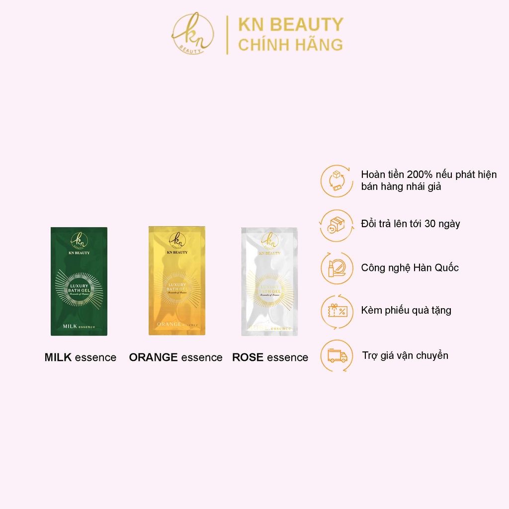 Sữa tắm toàn thân KN Beauty - Luxury Bath Gel size mini (3 túi 3 mùi hương)