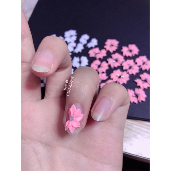 1 Bông Hoa 7 Cánh Nhọn làm Nail Ôm Phom Móng Thật