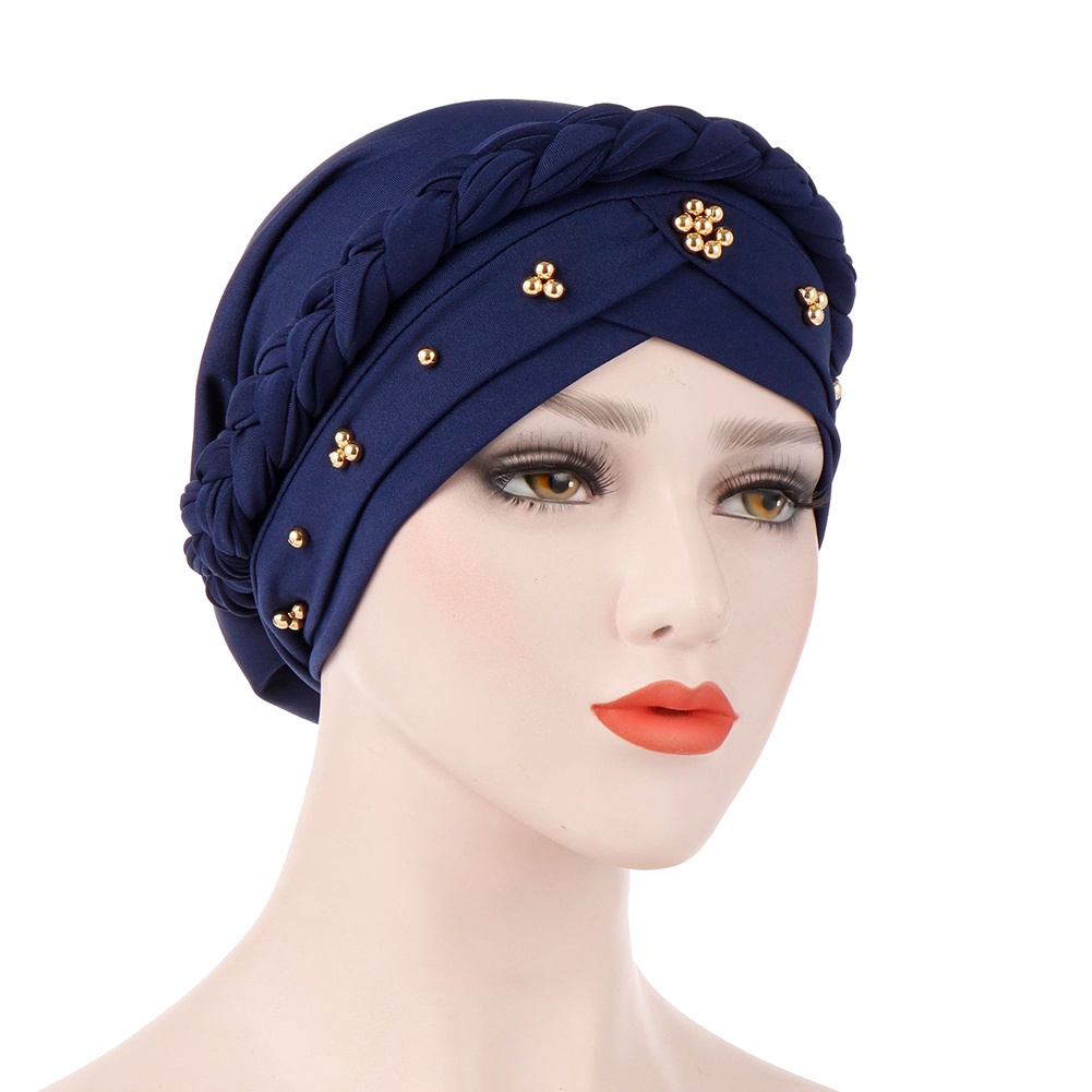 Mũ Turban Lụa Sữa Co Giãn Tốt Không Vành Thời Trang Cho Nữ