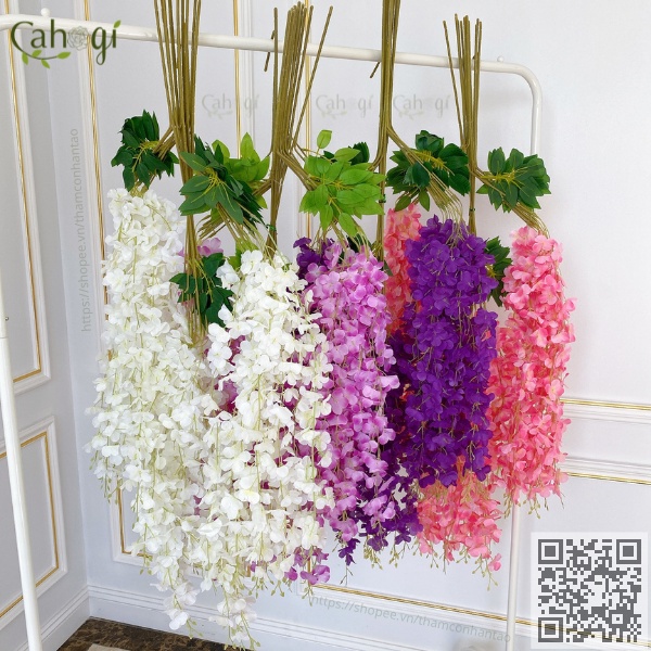 Dây Leo Hoa Giả - Cành Tử Đằng Giả Nhiều Hoa Dài 110 Cm