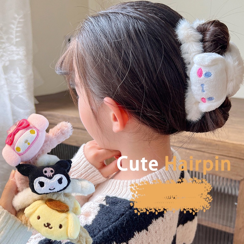 Dây Cột Tóc Lông Nhung Họa Tiết Hoạt Hình Dễ Thương Xinh Xắn