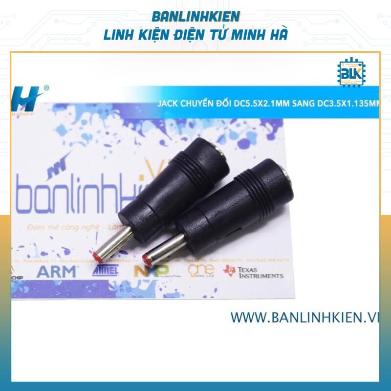 Đầu Jack Chuyển Đổi DC5.5x2.1MM Sang DC3.5x1.35MM