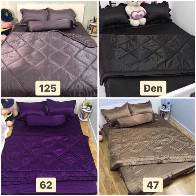 Bộ ga phi lụa m6( 2 bao nằm, 1 bao ôm, 1 drap) | BigBuy360 - bigbuy360.vn