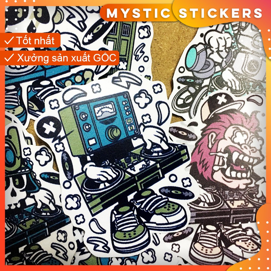 [DJ] 09 Sticker chống nước/trang trí,dán xe laptop mũ bảo hiểm vali...