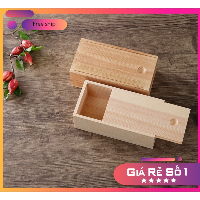 Hộp gỗ đựng đồ trang sức, hộp gỗ đựng quà trặng, hộp gỗ chữ nhật nắp trượt