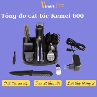Tông đơ cắt tóc đa năng kiêm máy cạo râu Kemei KM - 600 cao cấp tiện dụng 11 chi tiết