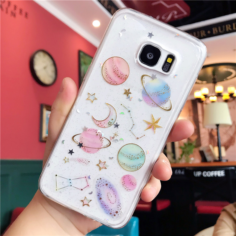 Beautiful Starry Sky Case for Samsung S8 S9 S10 S20 Plus Note 8 9 10 A2018 30 J7 Prime  Lens Protecter