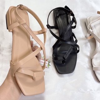 Sandal xỏ đan dây đế xịn gót 2cm