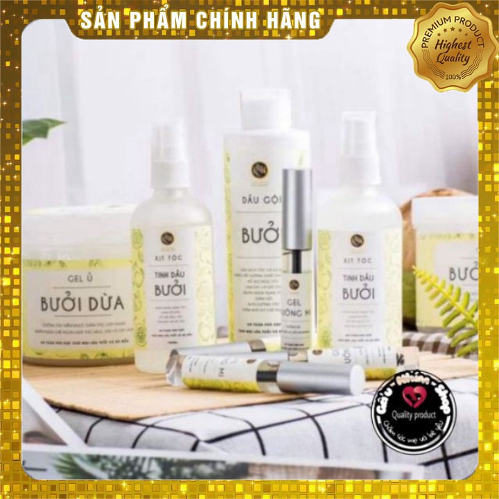 Bộ Bưởi Nga Hoàng 4 món (Dầu gội+Tinh Dầu+Gel ủ bưởi+Gel mi)