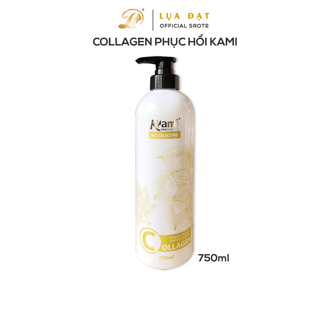 Dầu hấp xả tóc collagen KAMI phục hồi tóc hư tổn 750ml không chứa silicone