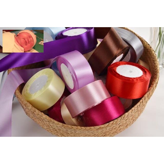 Cuộn duy băng vải lụa khổ 1cm,2cm,4cm hàng sẵn siêu đẹp
