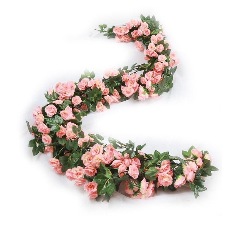 Dây Hoa Hồng Giả 69 Bông 1.8M Trang Trí Giáng Sinh / Tiệc Cưới / Sinh Nhật DIY