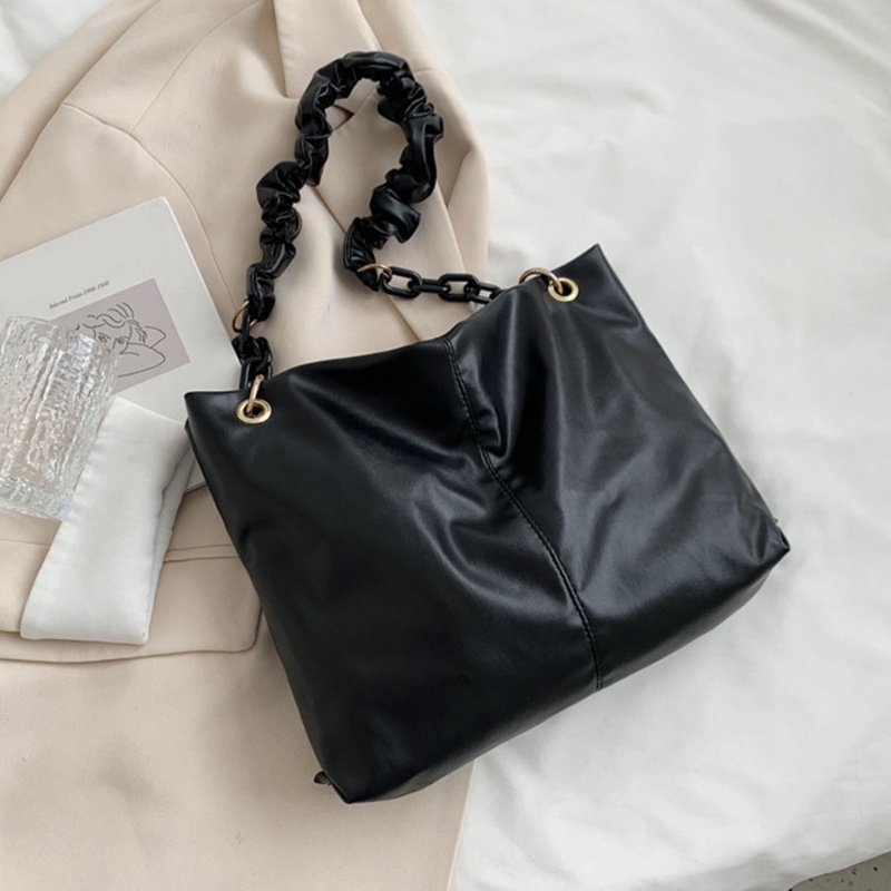 Túi Xách Da PU Kẹp Nách Phối Dây Xích Thời Trang Cho Nữ