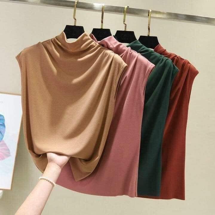 Áo thun cotton ZARA xuất xịn gân tăm cổ Hy Lạp tay ngắn màu xanh cổ vịt, xám nâu