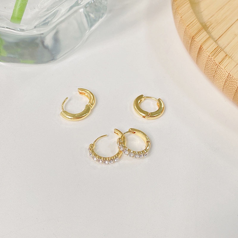 Set 3 Đôi Bông Tai Mạ Vàng / Bạc Đơn Giản Thời Trang Cho Nữ