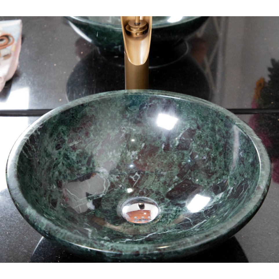 LAVABO ĐÁ TỰ NHIÊN CAO CẤP Xanh Ngọc Bích Tròn Ruby