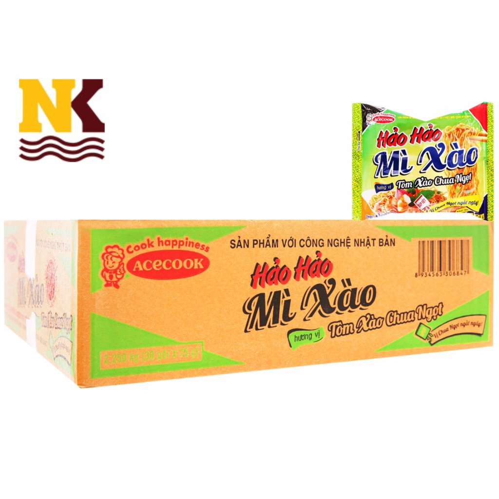 [Mã GROXUAN1 giảm 8% đơn 150K] Mì hảo hảo tôm xào chua ngọt 75g x 30 gói