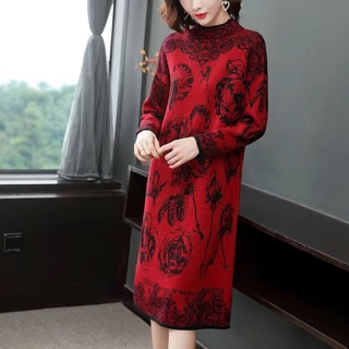 Váy đầm trung niên nữ len cao cấp