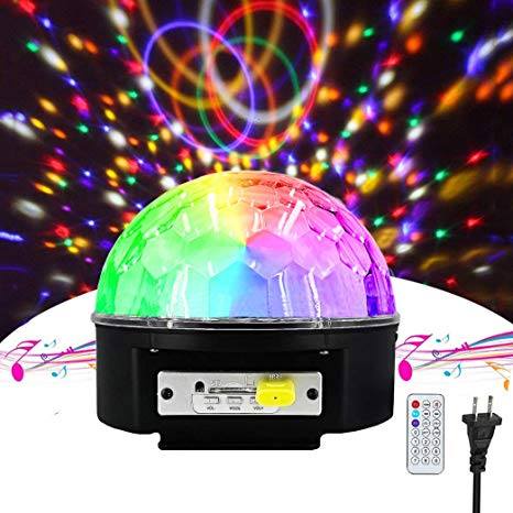 (Mới) Đèn Led Magic Ball Light Tích Hợp Loa Bluetooth Tặng Kèm Usb Nhạc - Remote , Usb , Quay Tự Động