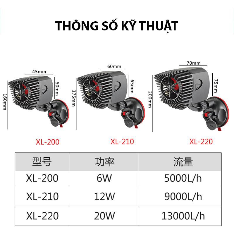 Máy bơm thổi luồng tạo sóng bể cá, bể thủy sinh Xilong XL-200 XL-210 XL-220