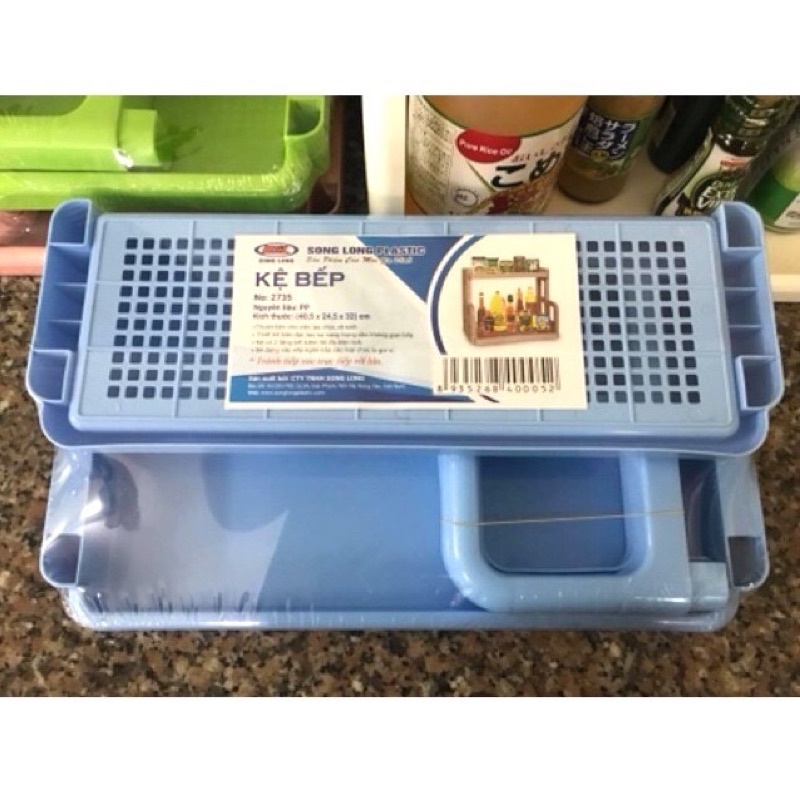 Kệ đựng gia vị 2 tầng nhựa Việt nhật, kệ kèm ống đũa tiện dụng