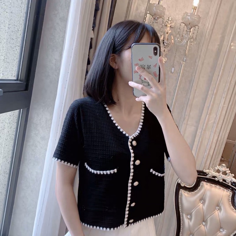 Áo Croptop Dệt Kim 💝 𝑃𝐻𝑂𝑁𝐺 𝐶𝐴́𝐶𝐻 𝐻𝐴̀𝑁 𝑄𝑈𝑂̂́𝐶 𝑋𝐼𝑁𝐻 𝑋𝐴̆́𝑁 💝 Áo Tay Lỡ Cadigan Cổ Tim Ulzzang 💖 | BigBuy360 - bigbuy360.vn