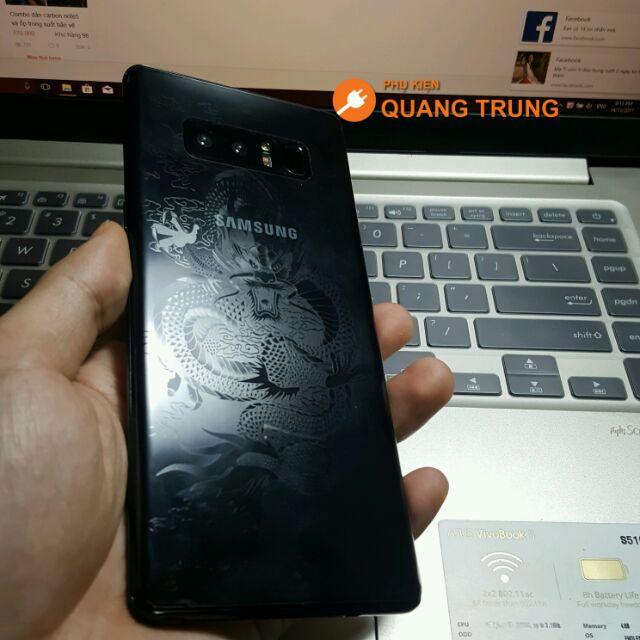 MIẾN DÁN LƯNG HÌNH RỒNG-VÂN KIM CƯƠNG CAO CẤP S7/S7E/S8/S8PLUS/NOTE8