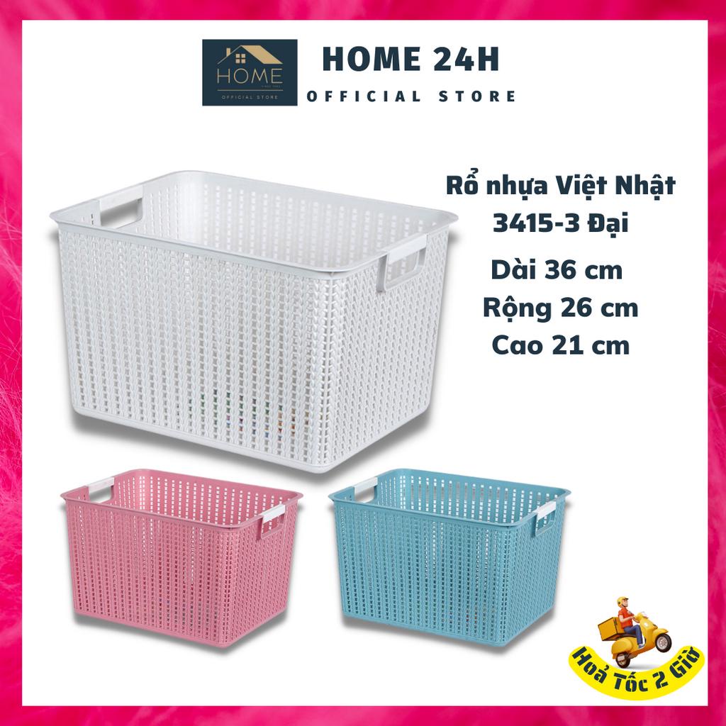 Giỏ Nhựa 3 Size Việt Nhật 3415-3 , Rổ Đựng Đồ Đa Năng Tiết Kiệm Không Gian Phòng Khách , Rổ Nhựa Chữ Nhật