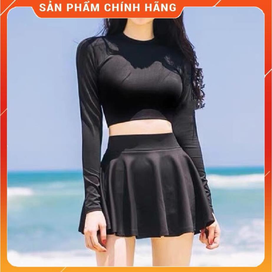 Quần, váy bikini đi biển, chân váy bơi cho nữ màu đen Bikini191 👙
