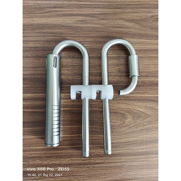 In out inox fi10 kèm hút váng cho bể thủy sinh