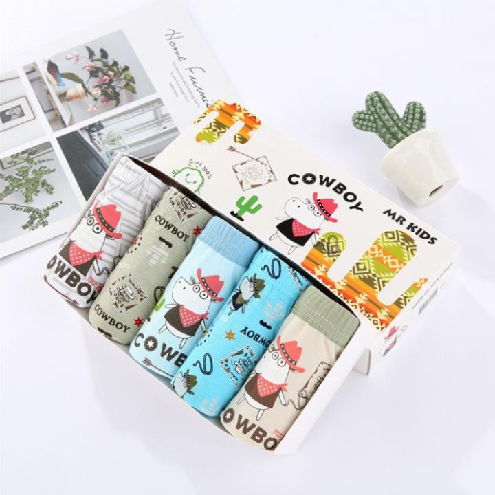 [Tổng Hợp 1] Set 5 quần lót tam giác bé trai Hàn Quốc 100% vải cotton thoáng mát, an toàn cho sức khỏe của trẻ em