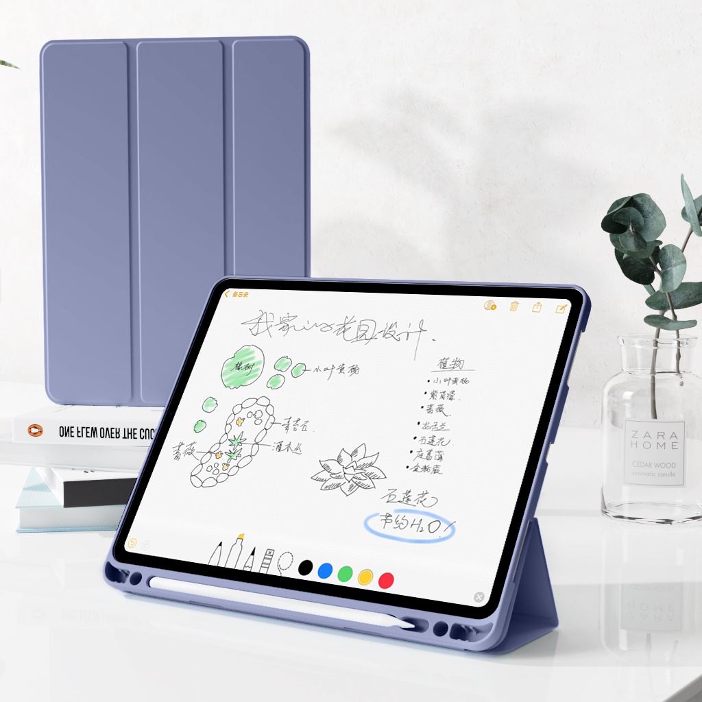 Ốp Máy Tính Bảng Có Khay Đựng Bút Cho 2021 iPad PRO 12.9 2020 PRO 12.9 inch A2229 A2233 A2232 A2069 A2378 A2461 A2379 A2462