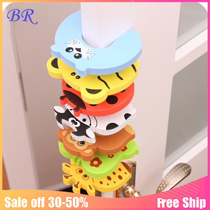 Combo set 5 miếng xốp chặn cửa, miếng chặn cửa, chống sập cửa, chống kẹp tay trẻ em hình con thú xinh xắn.