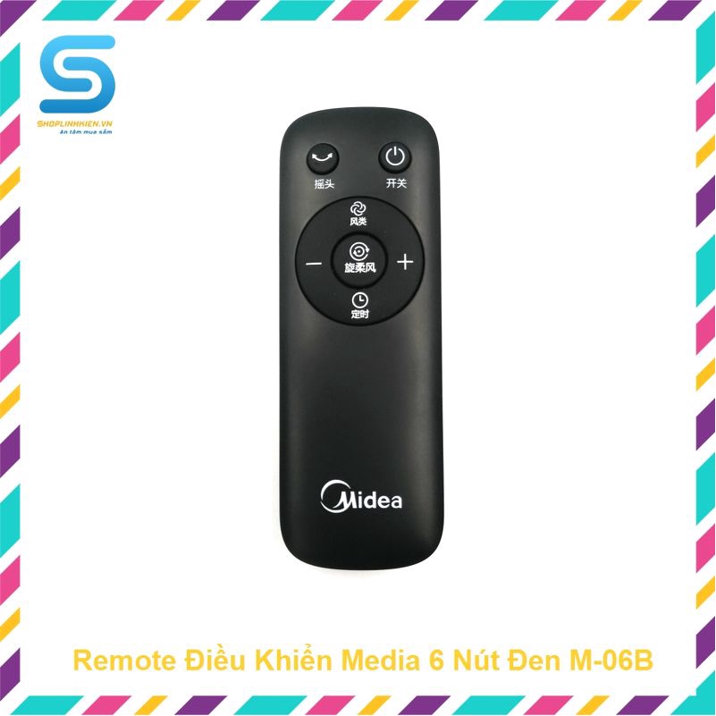 Remote Điều Khiển Media 6 Nút M-06B Trắng Đen❤️Tay Khiển Midea FS40-18AR