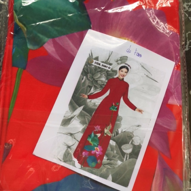 Combo vải áo dài sen