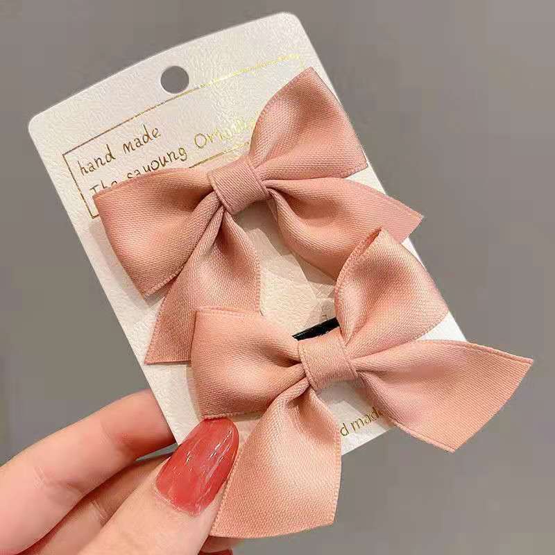 Set 2 kẹp nơ màu đỏ vàng hồng cho bé gái xinh xắn chất đẹp