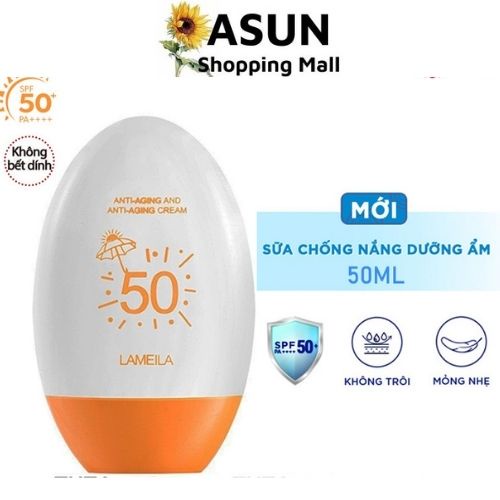 Kem Chống Nắng Dưỡng Da Lameila SPF 50 Có Nắp Trong Suốt Bảo Vệ Và Tái Tạo Da, Chống Lão Hóa