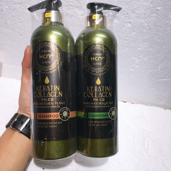 Bộ Dầu gội và dầu xả keratin Collagen HCN Go Perfect Car