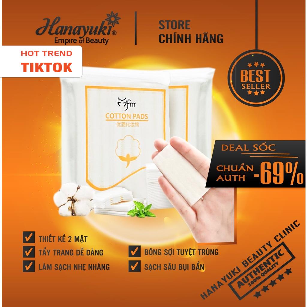 [Mẫu 2022] Sỉ bông tẩy trang 222 miếng - cotton pads bản chính hãng - Hanayuki Clinic