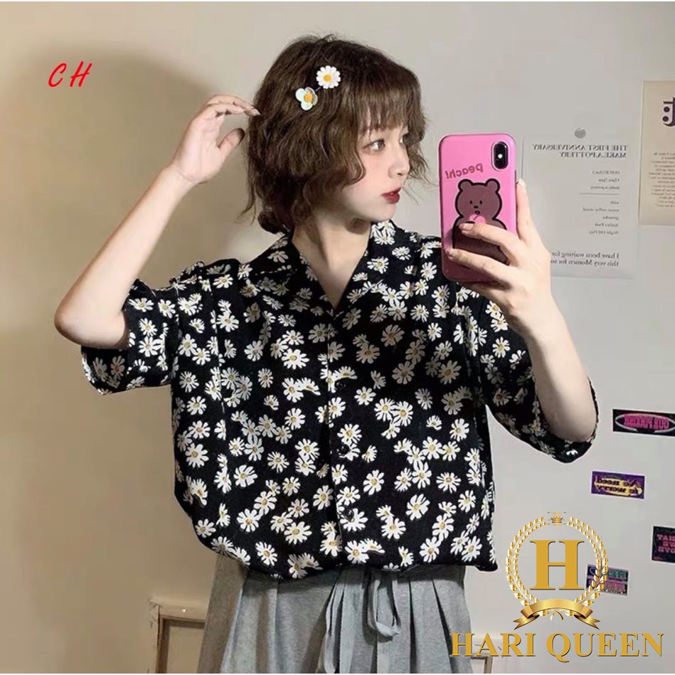 Áo sơ mi hoa cúc cổ vec COH0620