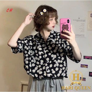 Áo sơ mi hoa cúc cổ vec coh0620
