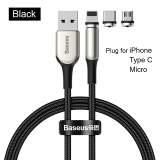 Bộ cáp nam châm 3 đầu Baseus Zinc Magnetic Cable Kit（/Type C/Micro Magnetic Connetor + USB Cable