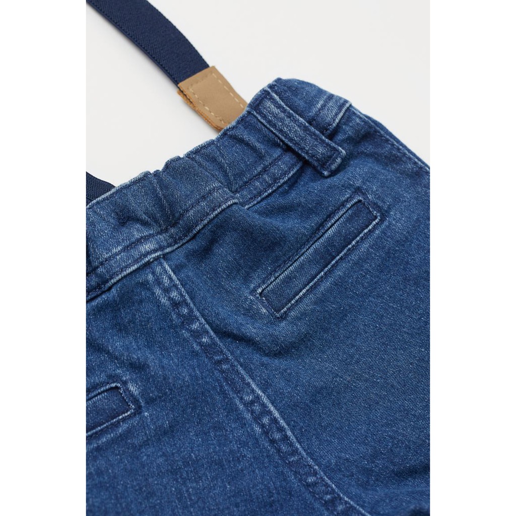 Quần jean kèm dây đeo HM H&amp;M sz 12-18, 18-24m_hàng chính hãng Anh